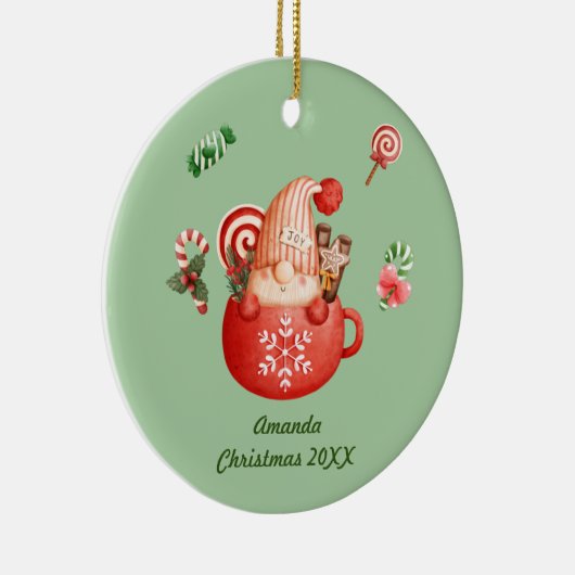 Gepersonaliseerd Voeg een naam kerstgenoom toe in  Keramisch Ornament (Rechts)