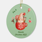 Gepersonaliseerd Voeg een naam kerstgenoom toe in  Keramisch Ornament (Links)