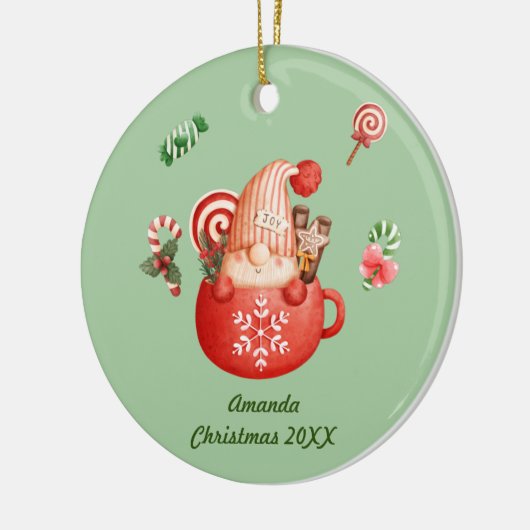 Gepersonaliseerd Voeg een naam kerstgenoom toe in  Keramisch Ornament (Links)