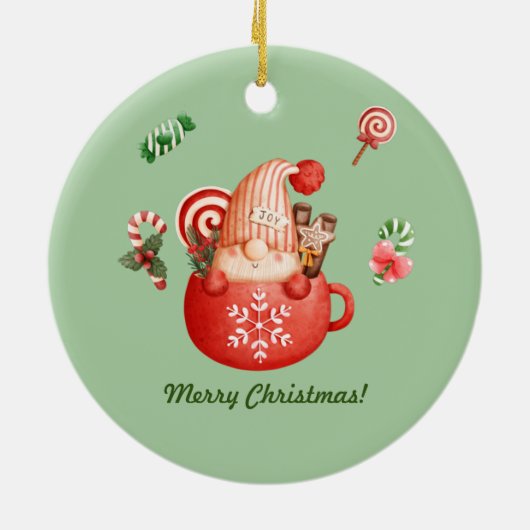 Gepersonaliseerd Voeg een naam kerstgenoom toe in  Keramisch Ornament (Achterkant)