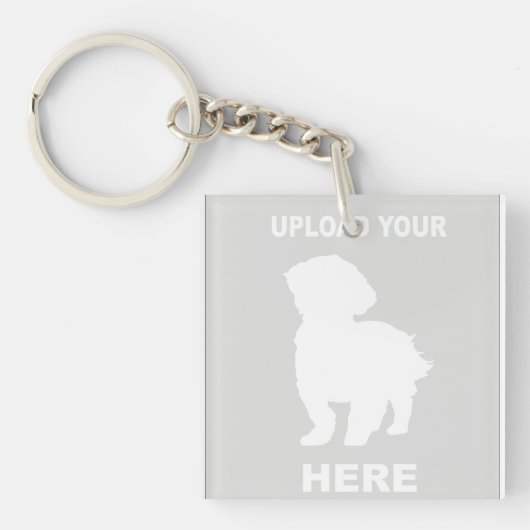 Gepersonaliseerd Voeg je eigen Cavachon Dog Foto t Sleutelhanger (Voorkant)