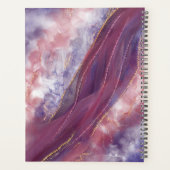 gepersonaliseerd Voeg jouw naam Paars roos goudmar Planner (Achterkant)