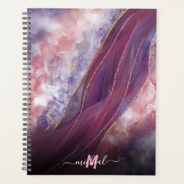 gepersonaliseerd Voeg jouw naam Paars roos goudmar Planner