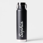 Gepersonaliseerd voeg Jouw naam zwart-geïsoleerd t Waterfles<br><div class="desc">Voeg jouw naam toe aan dit waterflesje voor een persoonlijke bruiloft,  cadeau voor een bruidfeest of gewoon voor dagelijks gebruik!</div>
