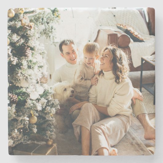 Gepersonaliseerd Voeg uw favoriete Afbeelding toe Stenen Onderzetter (Voorkant)