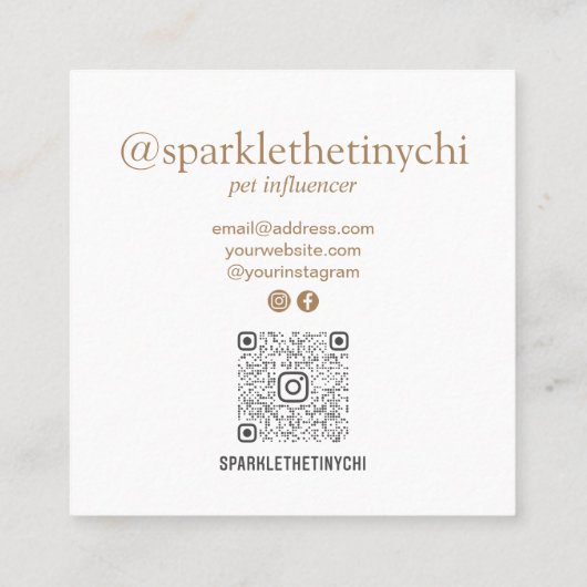 Gepersonaliseerd voeg Uw Foto Scannable QR Code to Vierkante Visitekaartje (Achterkant)