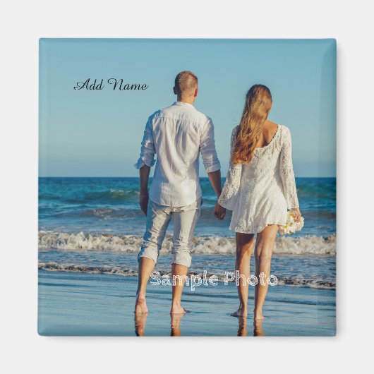 Gepersonaliseerd Voeg uw foto toe Magneet (Voorkant)