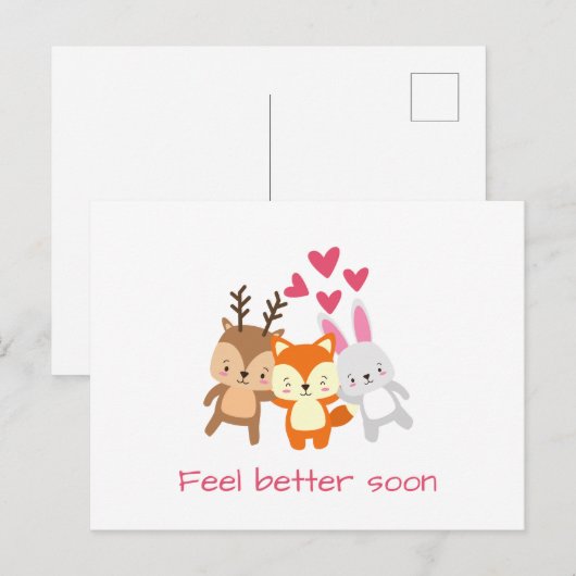 Gepersonaliseerd voel je snel beter briefkaart (Voorkant / Achterkant)