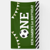 Gepersonaliseerd Voetbal 1e Verjaardagsfeest Spandoek (Verticaal)