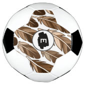 Gepersonaliseerd Voetbal – Boho Monogram Bruin (Gedraaid)