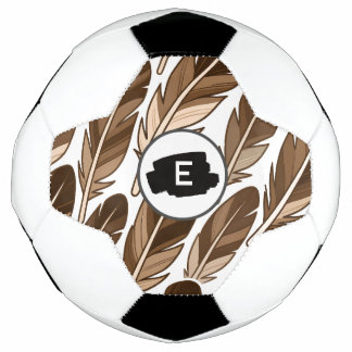 Gepersonaliseerd Voetbal – Boho Monogram Bruin