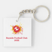 Gepersonaliseerd voetbal defensieve jongen rode te sleutelhanger (Achterkant)