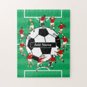 Gepersonaliseerd Voetbal en spelers Legpuzzel (Verticaal)
