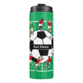 Gepersonaliseerd Voetbal en spelers Thermosbeker (Voorkant)