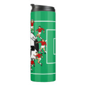 Gepersonaliseerd Voetbal en spelers Thermosbeker (Geroteerd rechts)