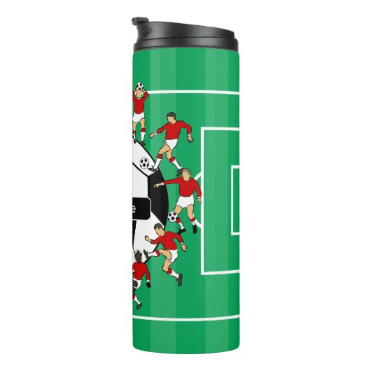 Gepersonaliseerd Voetbal en spelers Thermosbeker (Geroteerd rechts)