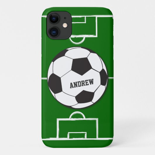 Gepersonaliseerd Voetbal en veld Case-Mate iPhone Case (Achterkant)