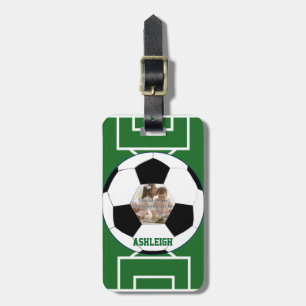 Gepersonaliseerd Voetbal- en veldfotosjabloon Bagagelabel
