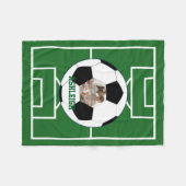 Gepersonaliseerd Voetbal- en veldfotosjabloon Fleece Deken (Voorkant (Horizontaal))