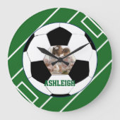 Gepersonaliseerd Voetbal- en veldfotosjabloon Grote Klok (Voorkant)