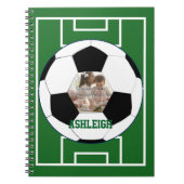 Gepersonaliseerd Voetbal- en veldfotosjabloon Notitieboek (Voorkant)