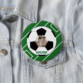 Gepersonaliseerd Voetbal- en veldfotosjabloon Ronde Button 4,0 Cm (In situ)