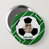 Gepersonaliseerd Voetbal- en veldfotosjabloon Ronde Button 4,0 Cm (Voorkant /achterkant)