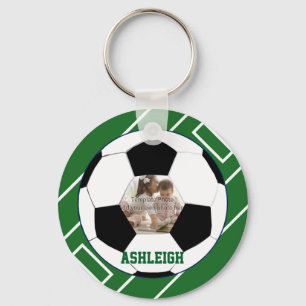 Gepersonaliseerd Voetbal- en veldfotosjabloon Sleutelhanger
