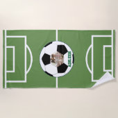 Gepersonaliseerd Voetbal- en veldfotosjabloon Strandlaken (Voorkant)