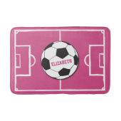 Gepersonaliseerd Voetbal en veldroze Badmat (Voorkant)