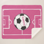 Gepersonaliseerd Voetbal en veldroze Sherpa Deken (Voorkant (horizontaal))