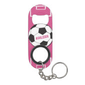 Gepersonaliseerd Voetbal en veldroze Sleutelhanger Flessenopener (Achterkant)