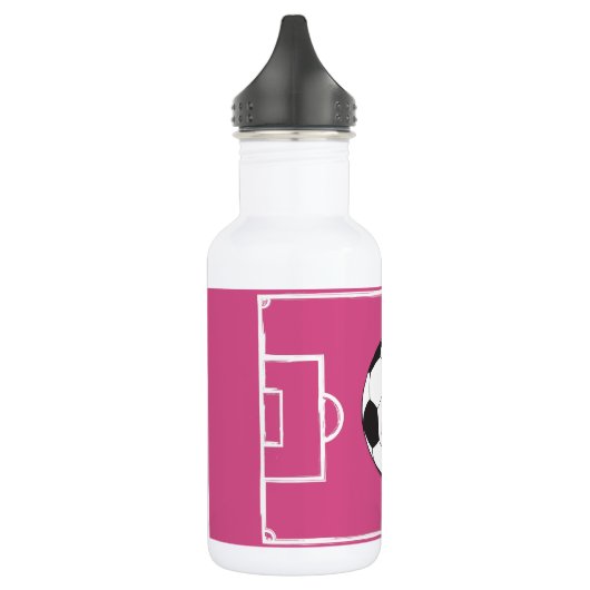 Gepersonaliseerd Voetbal en veldroze Waterfles (Links)