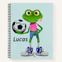 Gepersonaliseerd Voetbal Frog Kind spiraal Notitie