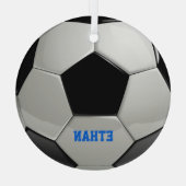 Gepersonaliseerd Voetbal Glas Ornament (Achterkant)