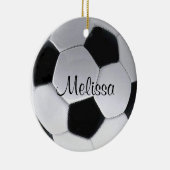 Gepersonaliseerd Voetbal Keramisch Ornament (Rechts)