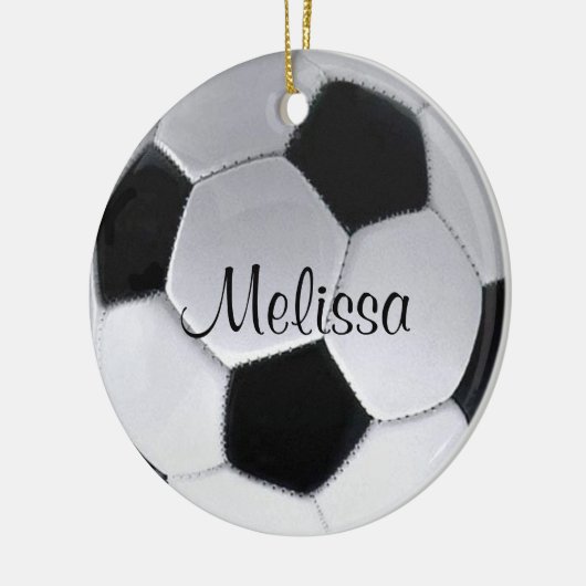 Gepersonaliseerd Voetbal Keramisch Ornament (Links)