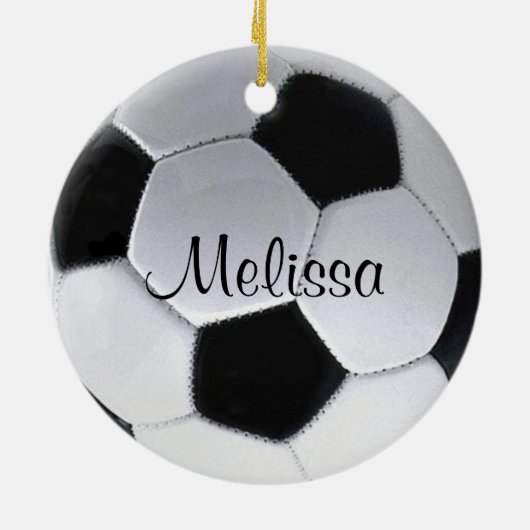 Gepersonaliseerd Voetbal Keramisch Ornament (Achterkant)