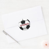 Gepersonaliseerd Voetbal met de Naam en het Aantal Ronde Sticker (Envelop)