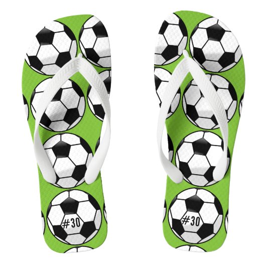 Gepersonaliseerd Voetbal met de Naam en het Aantal Teenslippers (Voetbed)