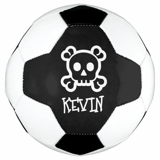 Gepersonaliseerd voetbal met schedel en botten log (Voorkant)