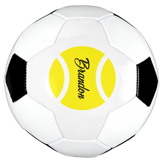 Gepersonaliseerd voetbal met tennisbal logo (Gedraaid)