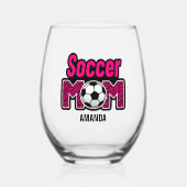 Gepersonaliseerd Voetbal Moeder Moederdag Wijnglas Zonder Voet (Voorkant)