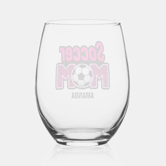 Gepersonaliseerd Voetbal Moeder Moederdag Wijnglas Zonder Voet (Achterkant)