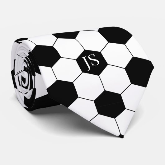 Gepersonaliseerd Voetbal monogram Stropdas (Opgerold)