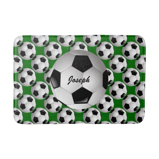 Gepersonaliseerd Voetbal op Football Patroon Badmat (Voorkant)