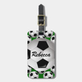 Gepersonaliseerd Voetbal op Football Patroon Bagagelabel (Voorkant verticaal)