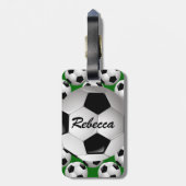 Gepersonaliseerd Voetbal op Football Patroon Bagagelabel (Achterkant verticaal)