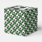 Gepersonaliseerd Voetbal op Football Patroon Bedankdoosjes (Achterkant)