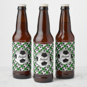 Gepersonaliseerd Voetbal op Football Patroon Bier Etiket (Flessen)